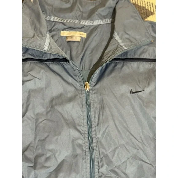 Nike Windbreaker Track Jacket Men XXL Blue Y2K Gray Tag Waterproof Nylon Light - Picture 2 of 6